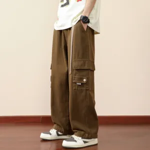 INSTOCK-Straight overalls for men, autumn large size loose casual