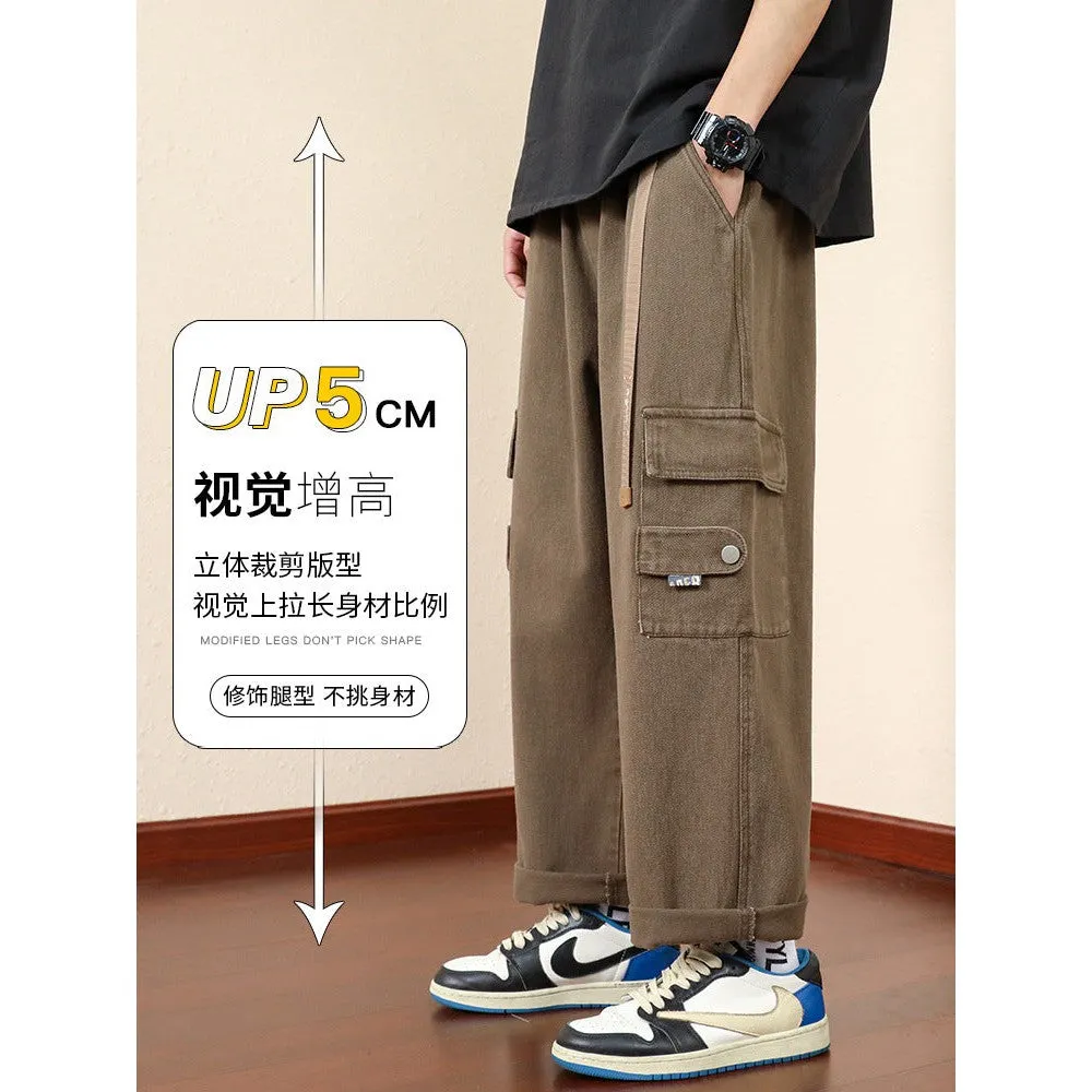 INSTOCK-Straight overalls for men, autumn large size loose casual