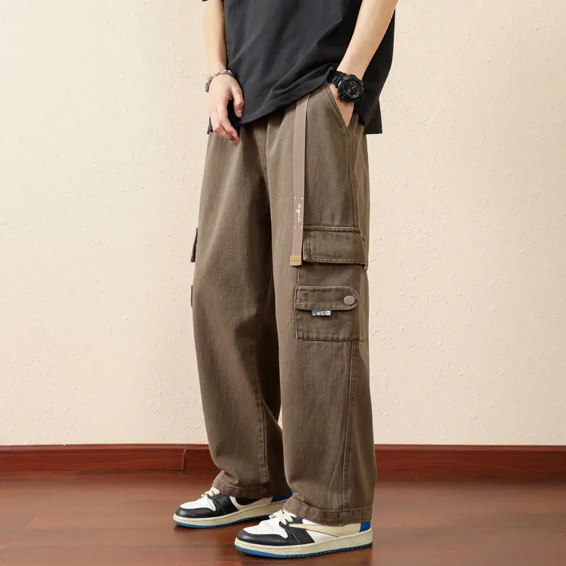 INSTOCK-Straight overalls for men, autumn large size loose casual