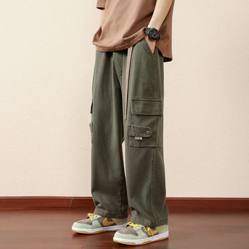 INSTOCK-Straight overalls for men, autumn large size loose casual