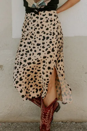 Jetta Slit Printed Midi Skirt
