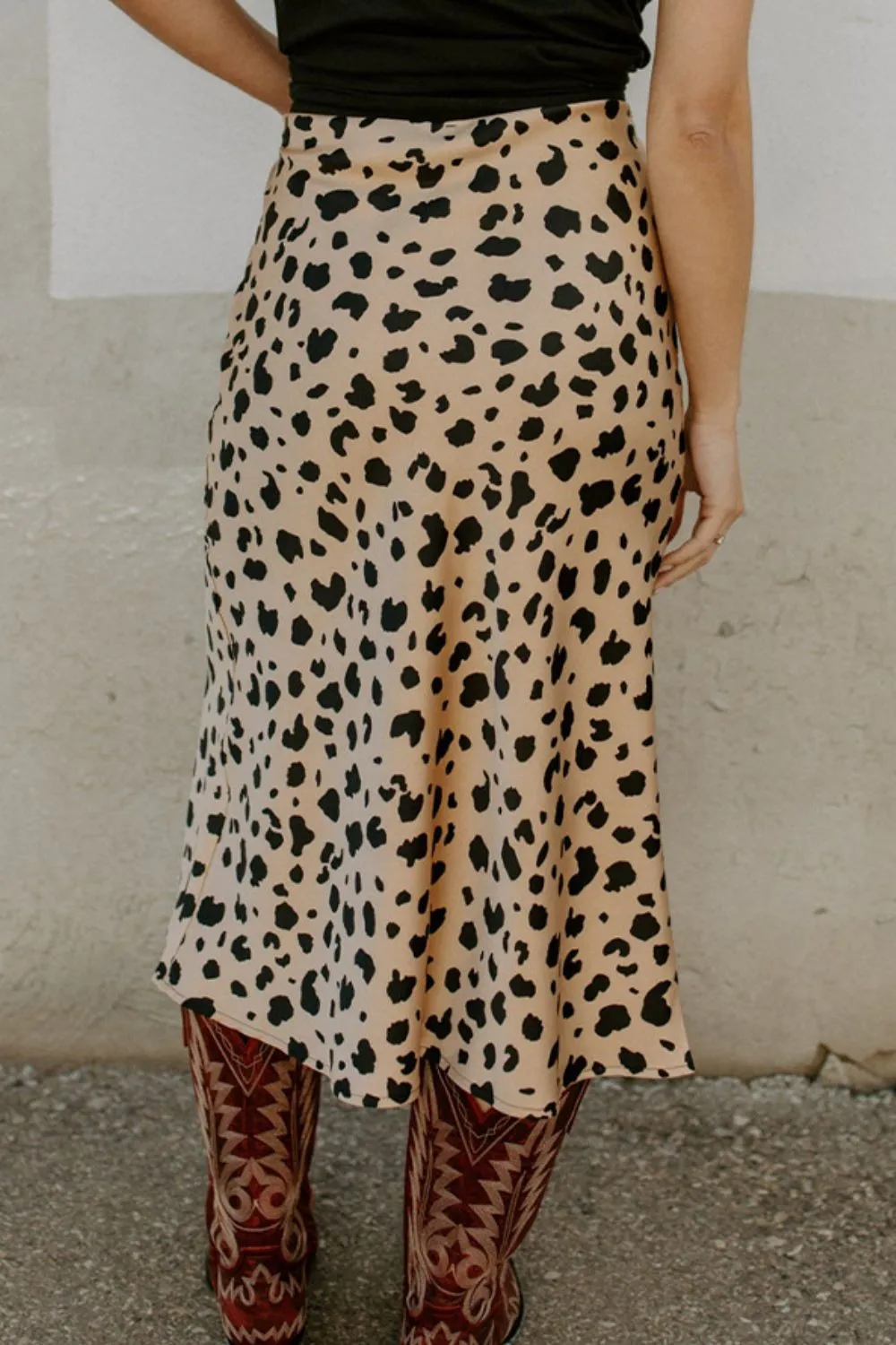 Jetta Slit Printed Midi Skirt