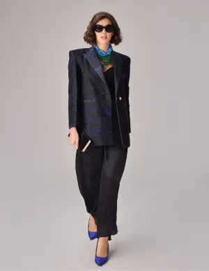 Kellie black blazer, bodysuit and zuri skirt