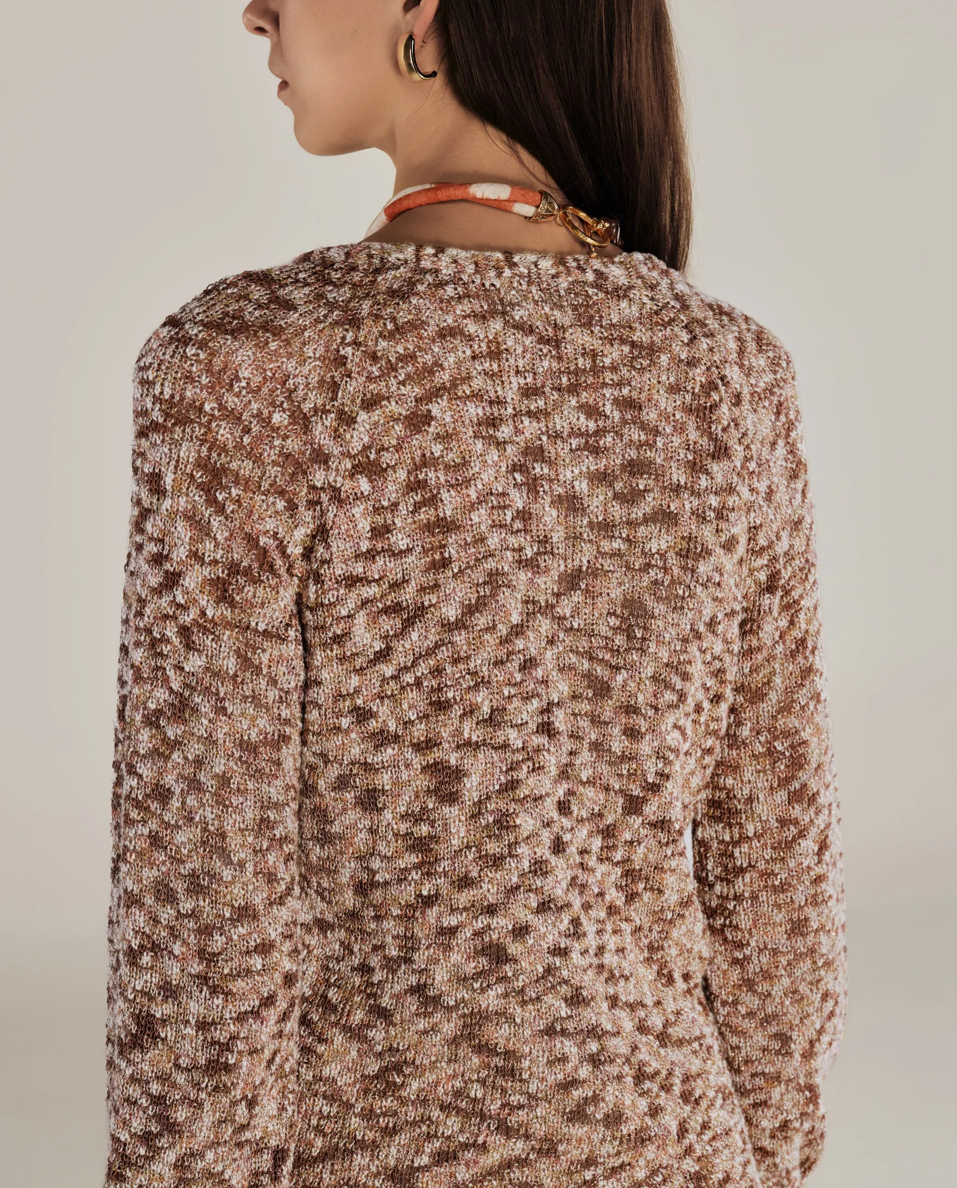 KIARA | Metallic Bronze Relaxed Cardigan