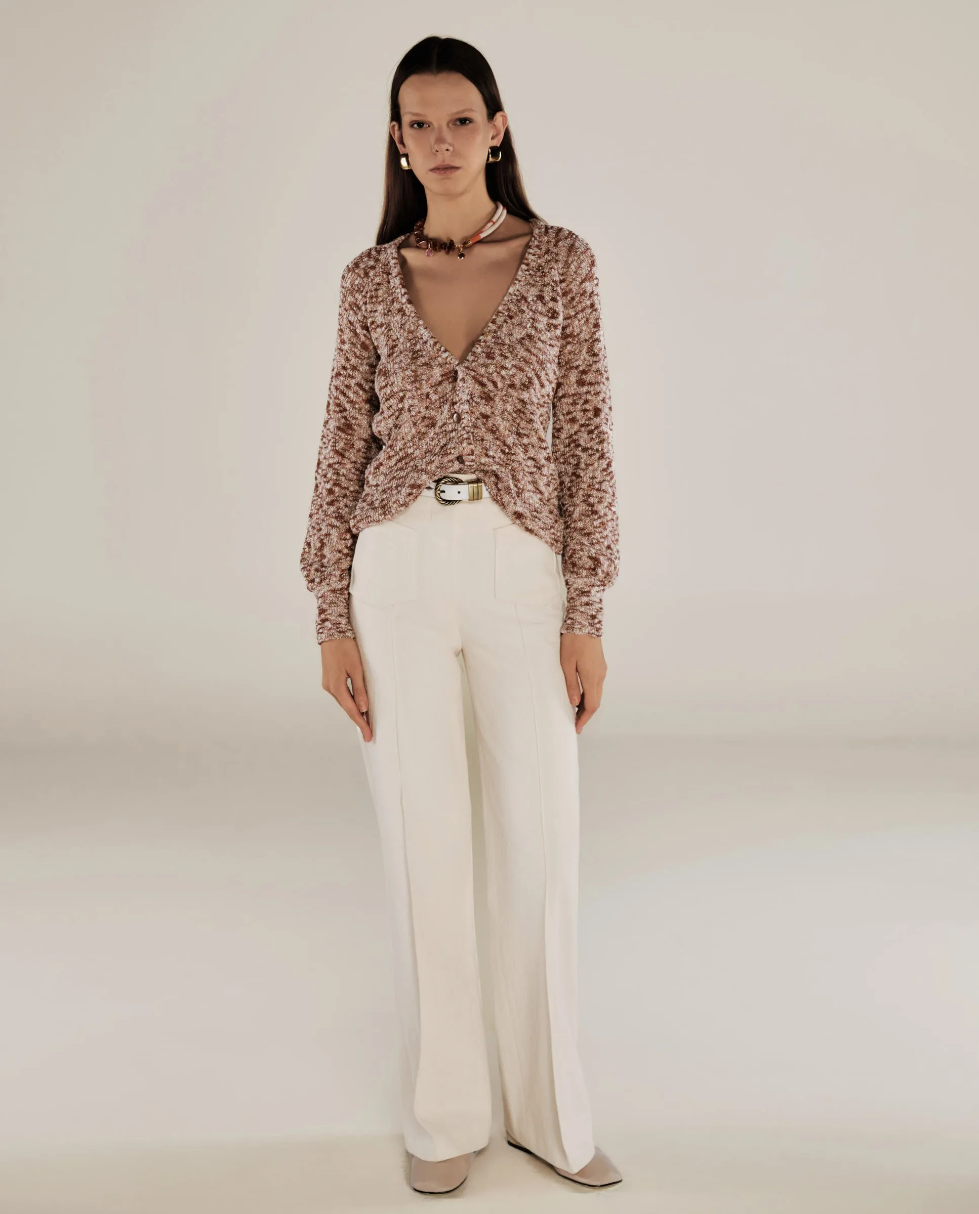 KIARA | Metallic Bronze Relaxed Cardigan