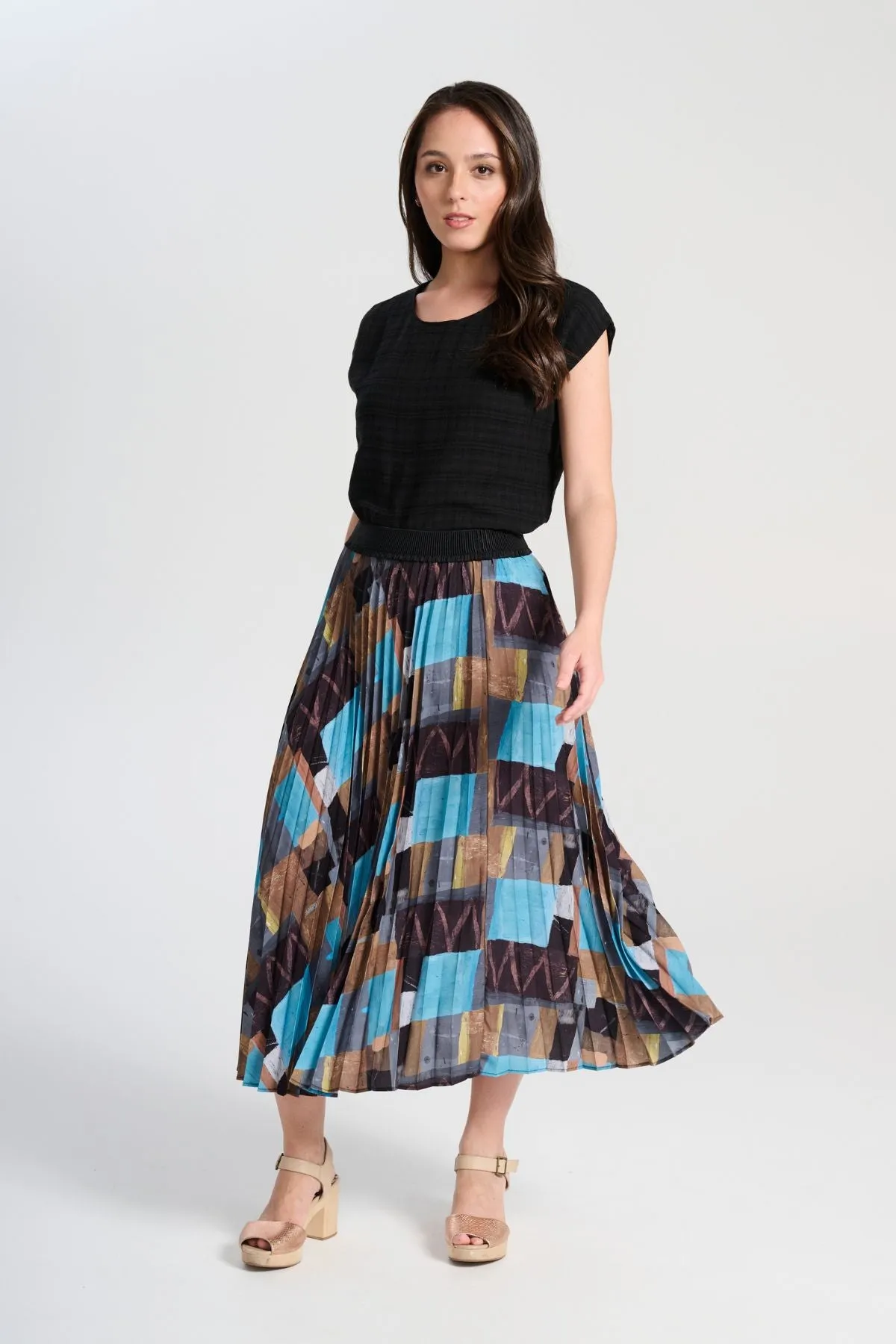 Kismet Pleated Skirt Azure