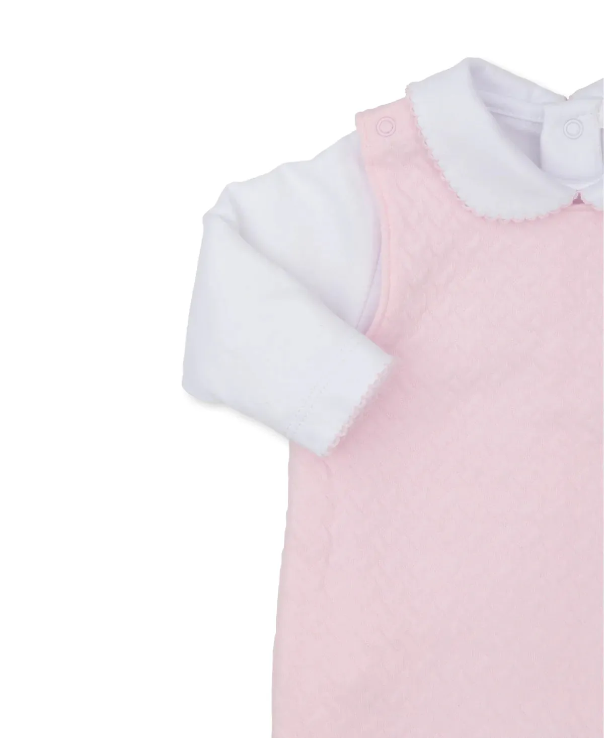 Kissy Kissy Classic Jaquard Pink Dungaree Overalls