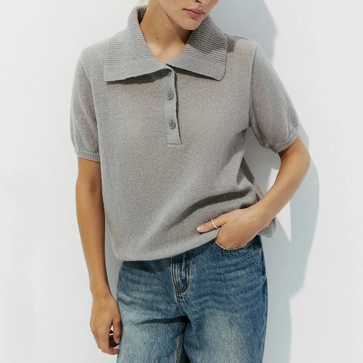 Knitted Short Sleeve T-Shirt Women Summer Casual Thin Sweater Pullovers 2025 Clothes Female Fashion Tees Tops T-Shirt