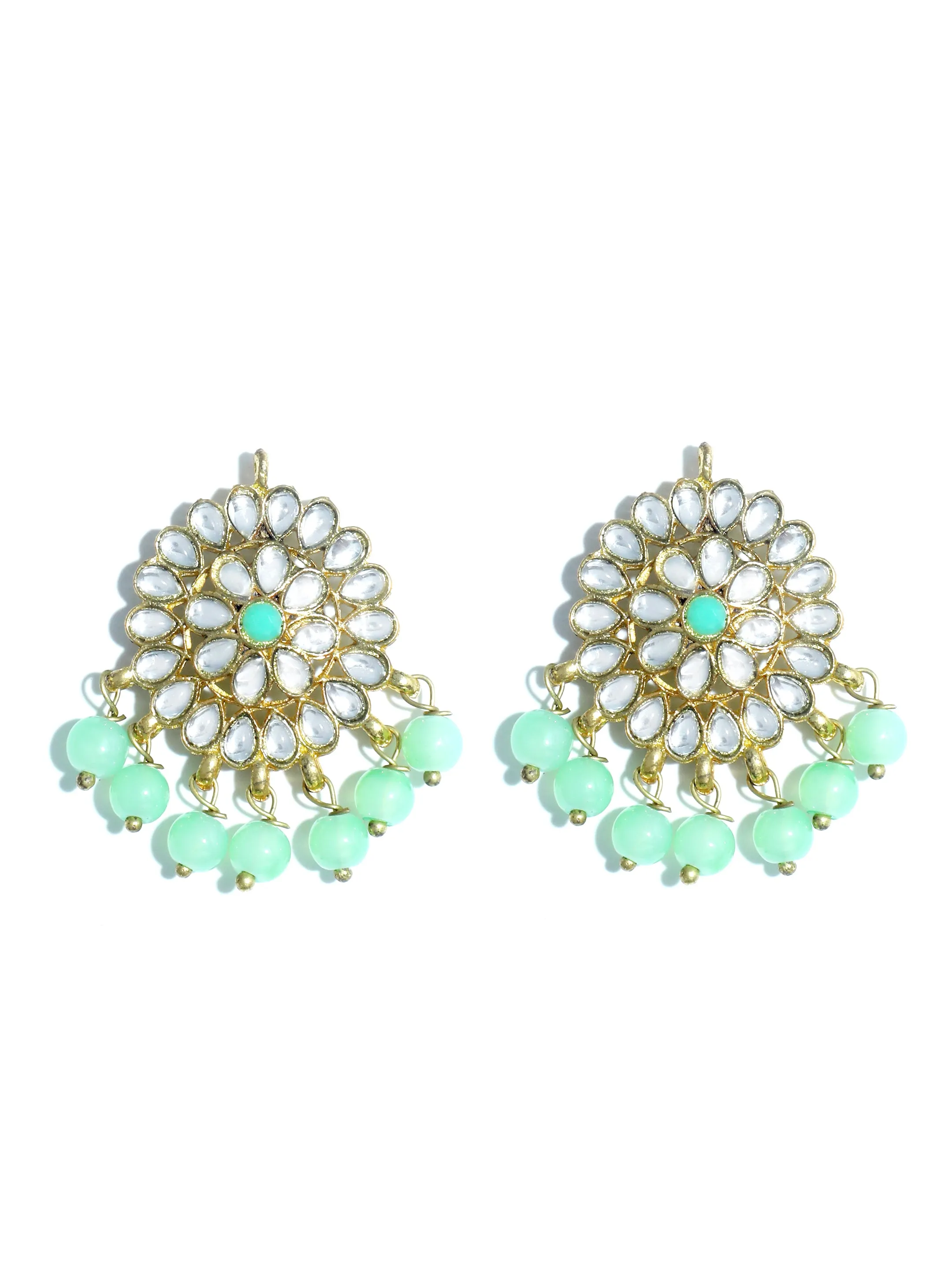 Kundan Lime Green Choker Necklace Set