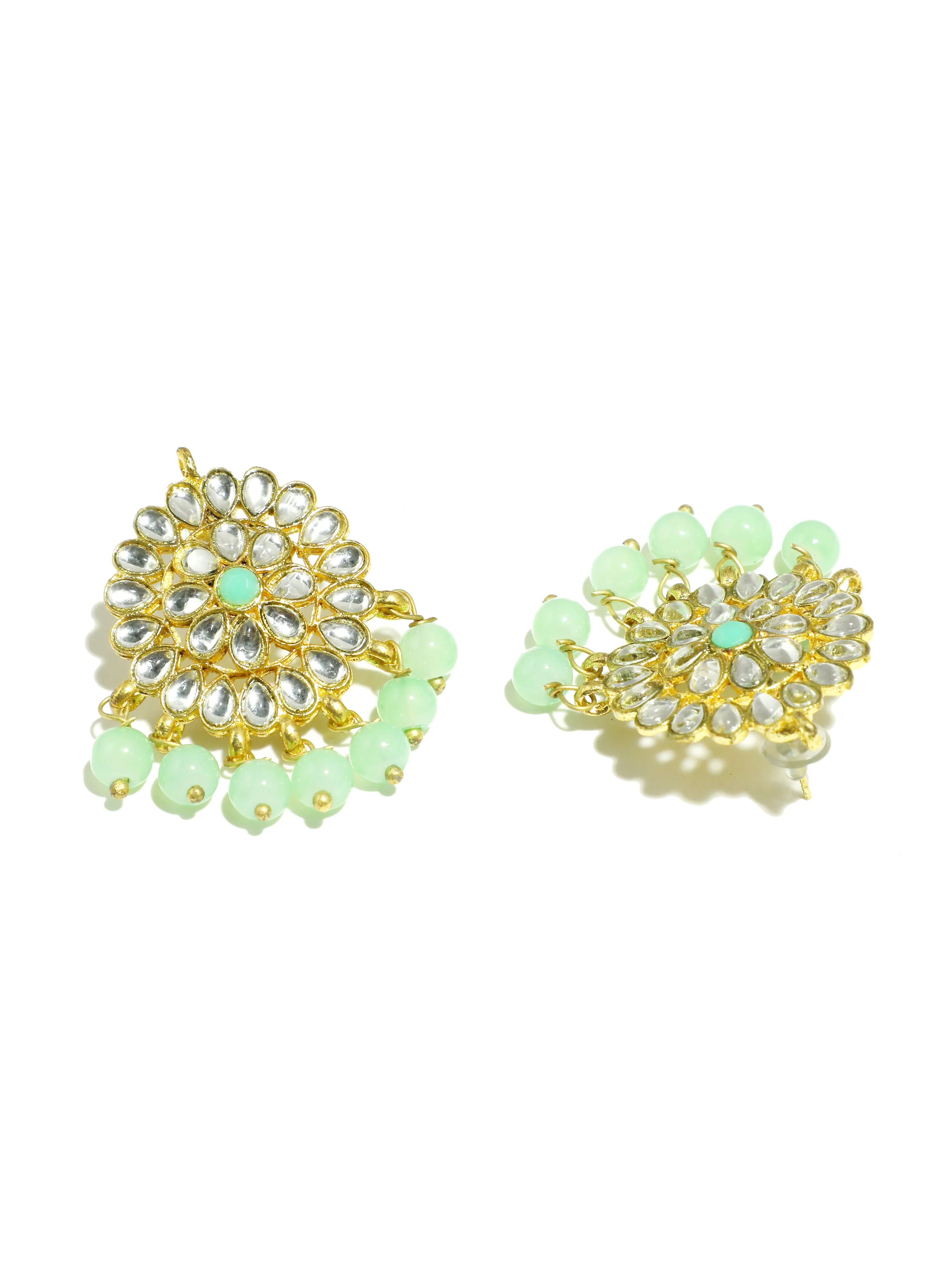Kundan Lime Green Choker Necklace Set