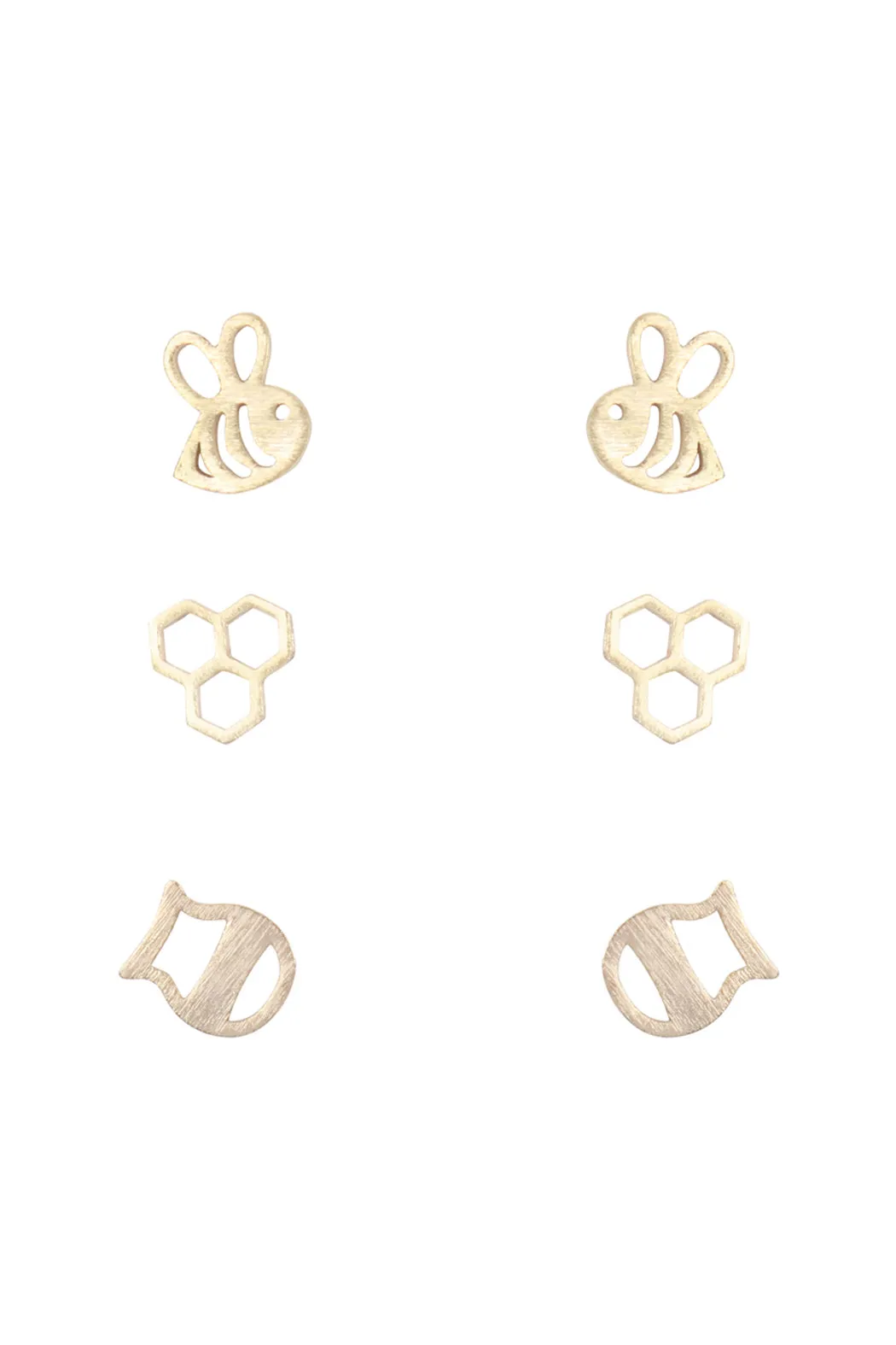 LEA700 - 3 PAIR SET BEE EARRINGS