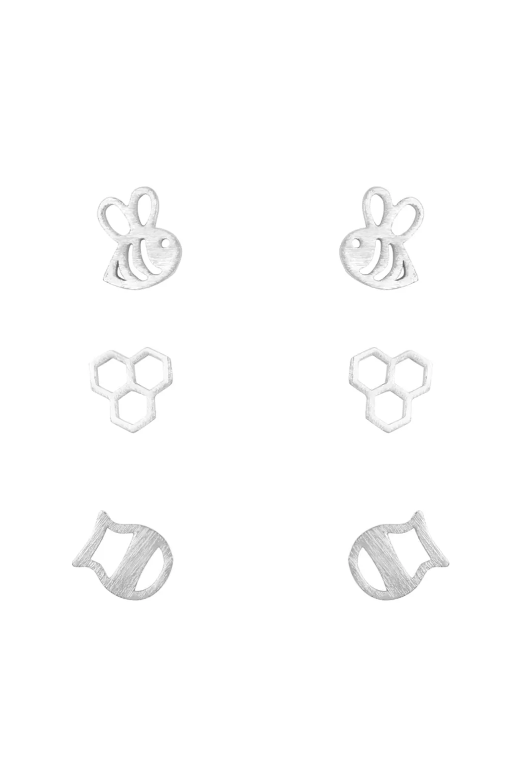 LEA700 - 3 PAIR SET BEE EARRINGS