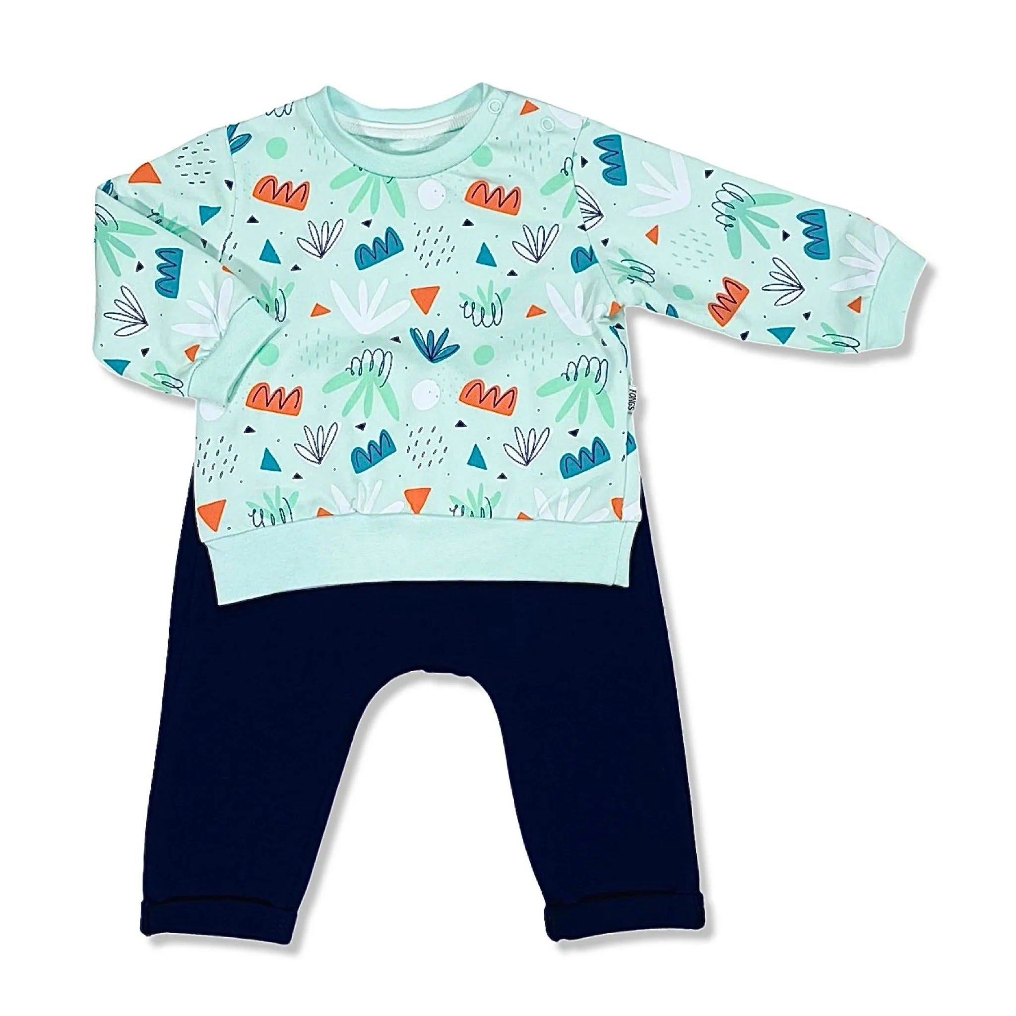 Leaves Print - Sweatshirt and Pants - Set For Baby Girl