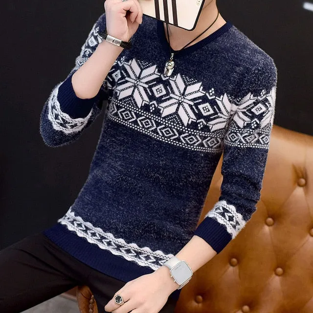 LENSTID 9 Styles 2018 Autumn Winter New Casual Sweater Men Pattern Knitted Pullovers Fashion Slim Fit Christmas Gift Male 6616#