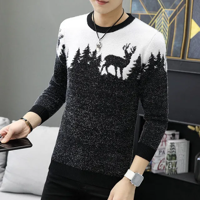LENSTID 9 Styles 2018 Autumn Winter New Casual Sweater Men Pattern Knitted Pullovers Fashion Slim Fit Christmas Gift Male 6616#