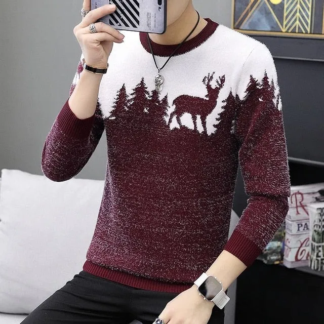 LENSTID 9 Styles 2018 Autumn Winter New Casual Sweater Men Pattern Knitted Pullovers Fashion Slim Fit Christmas Gift Male 6616#