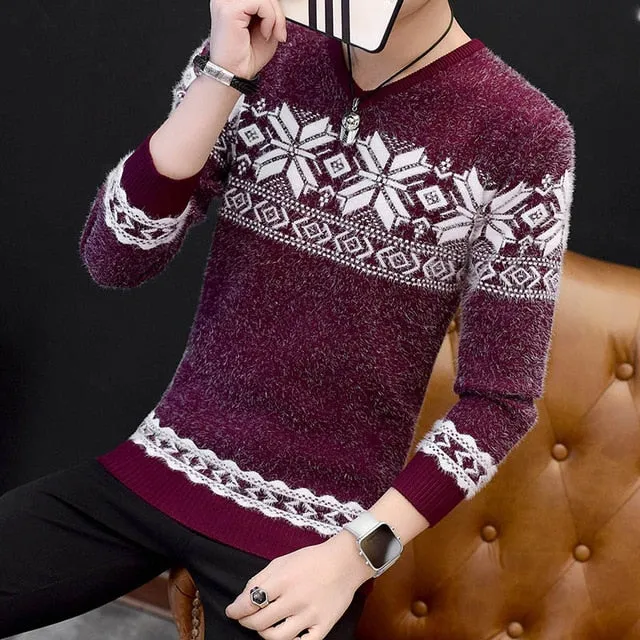 LENSTID 9 Styles 2018 Autumn Winter New Casual Sweater Men Pattern Knitted Pullovers Fashion Slim Fit Christmas Gift Male 6616#