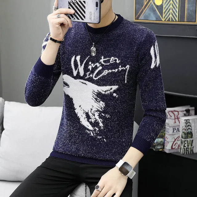 LENSTID 9 Styles 2018 Autumn Winter New Casual Sweater Men Pattern Knitted Pullovers Fashion Slim Fit Christmas Gift Male 6616#