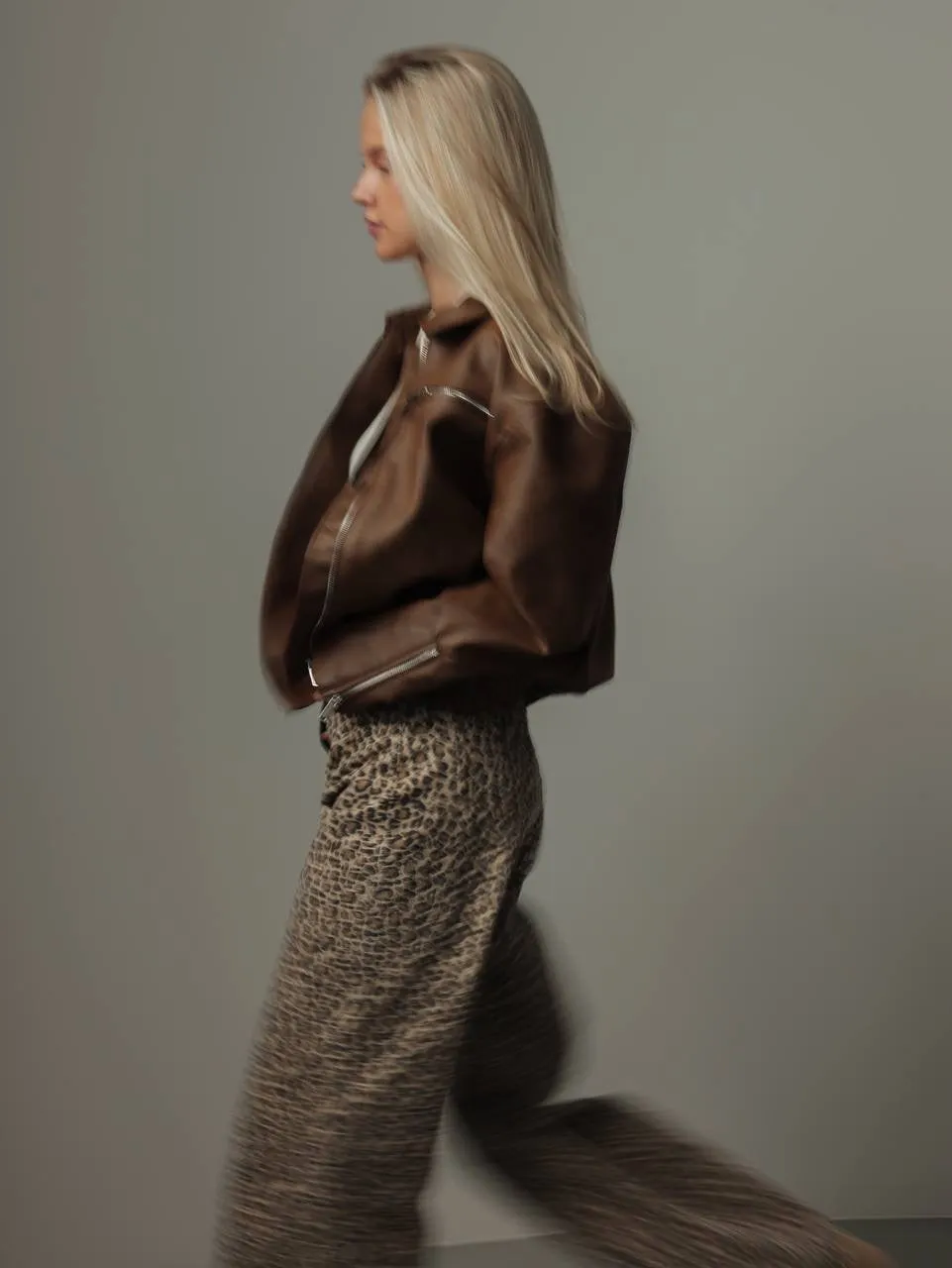 Leopard Print Wide-Leg Pants