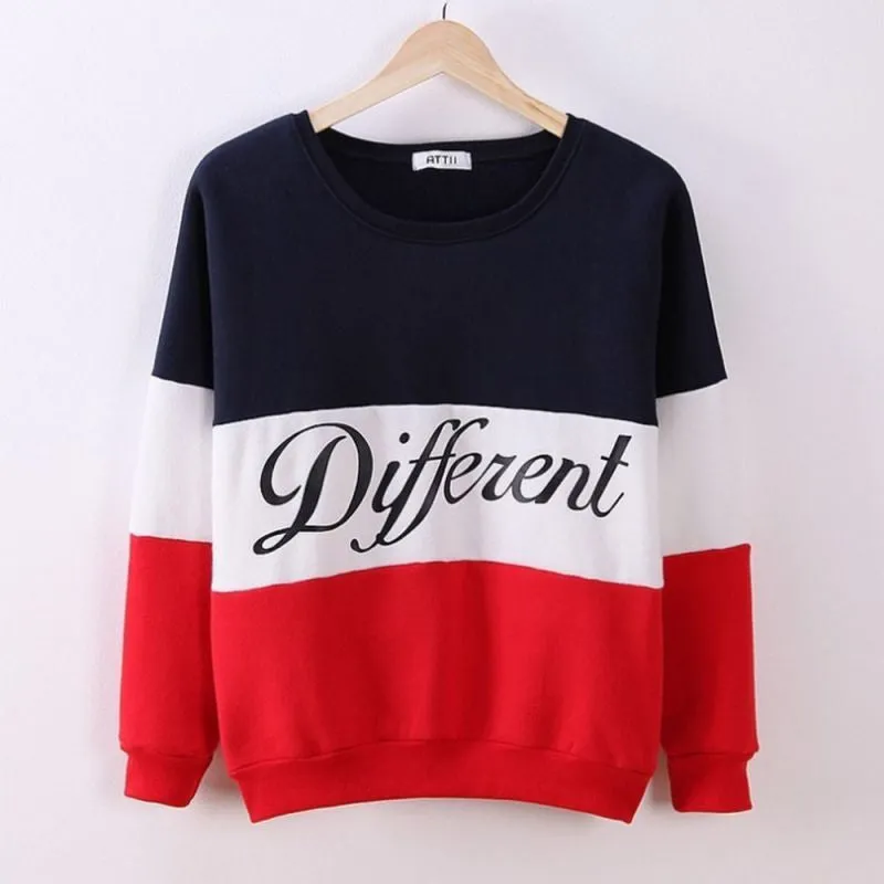Letter Printed Women Pullover Tops Sweat Shirt Blouse Sweater Thick Tracksuits Sudaderas Y8