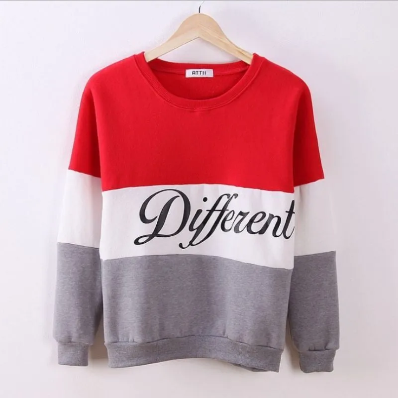 Letter Printed Women Pullover Tops Sweat Shirt Blouse Sweater Thick Tracksuits Sudaderas Y8