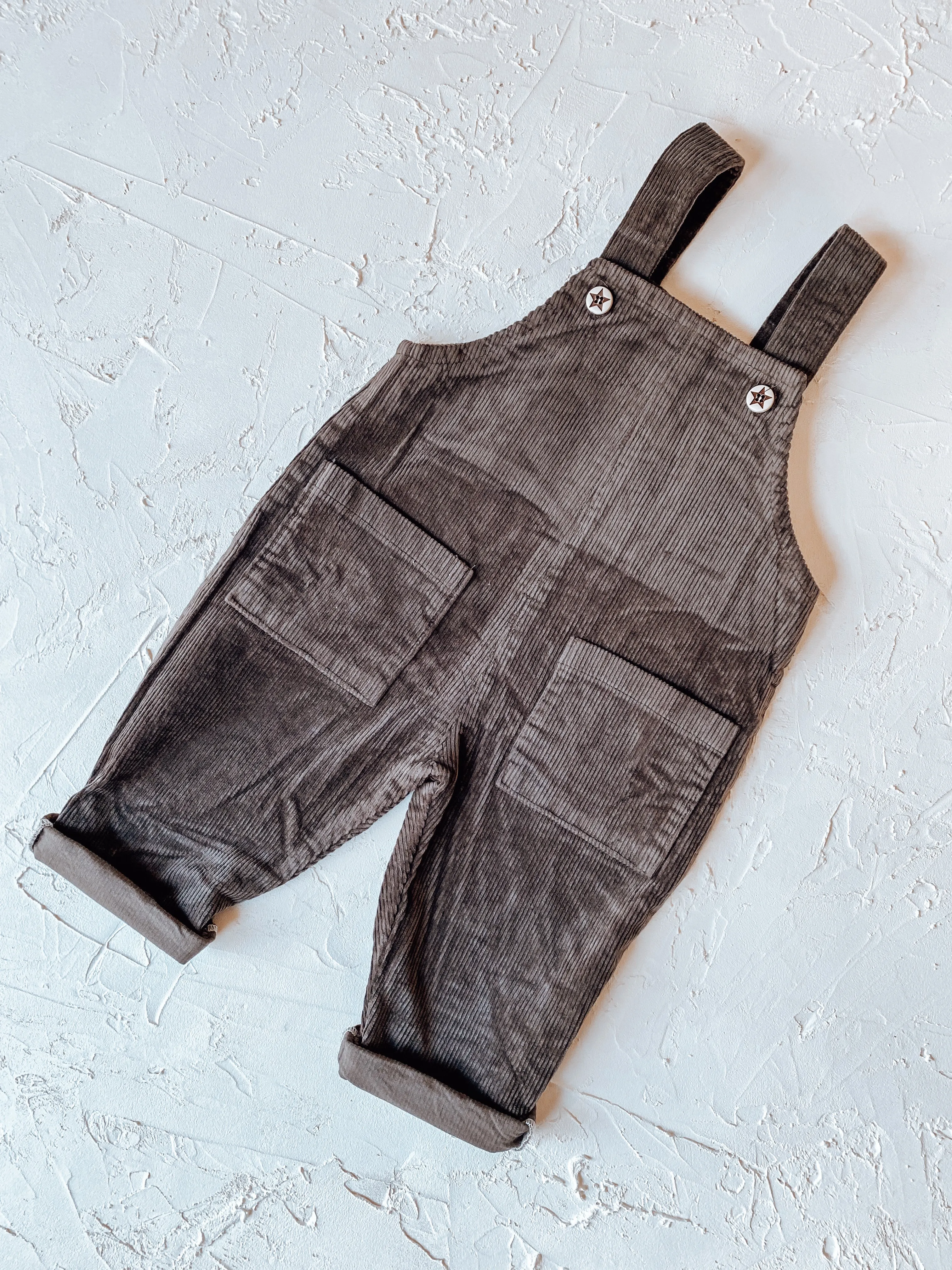 Licorice Corduroy Overalls