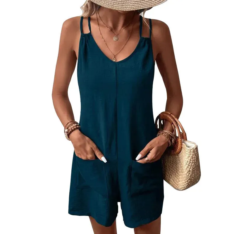 Lightweight Spring Romper – Casual Sleeveless Overalls