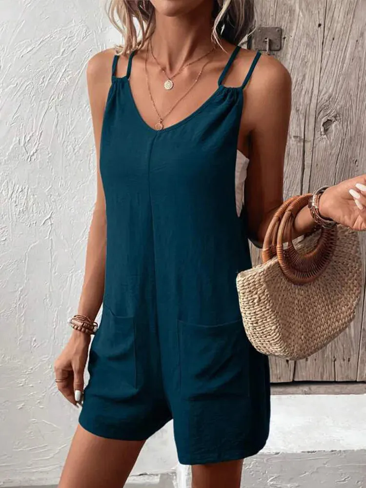Lightweight Spring Romper – Casual Sleeveless Overalls