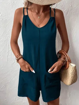 Lightweight Spring Romper – Casual Sleeveless Overalls
