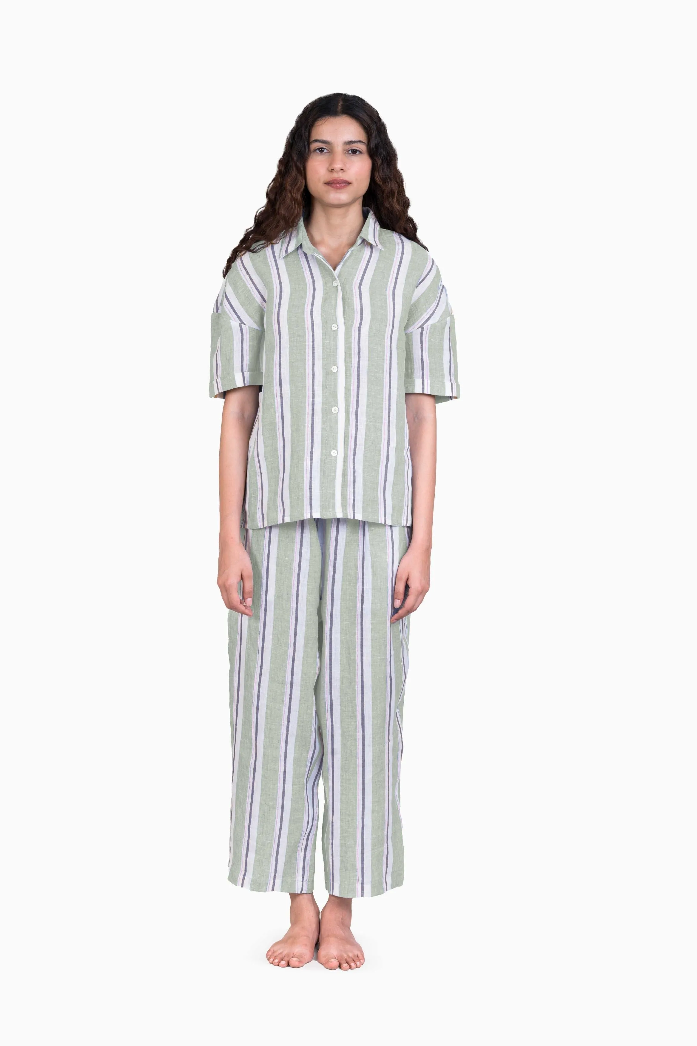 Linen Barbara Co-ord Set-Tiffany Blue