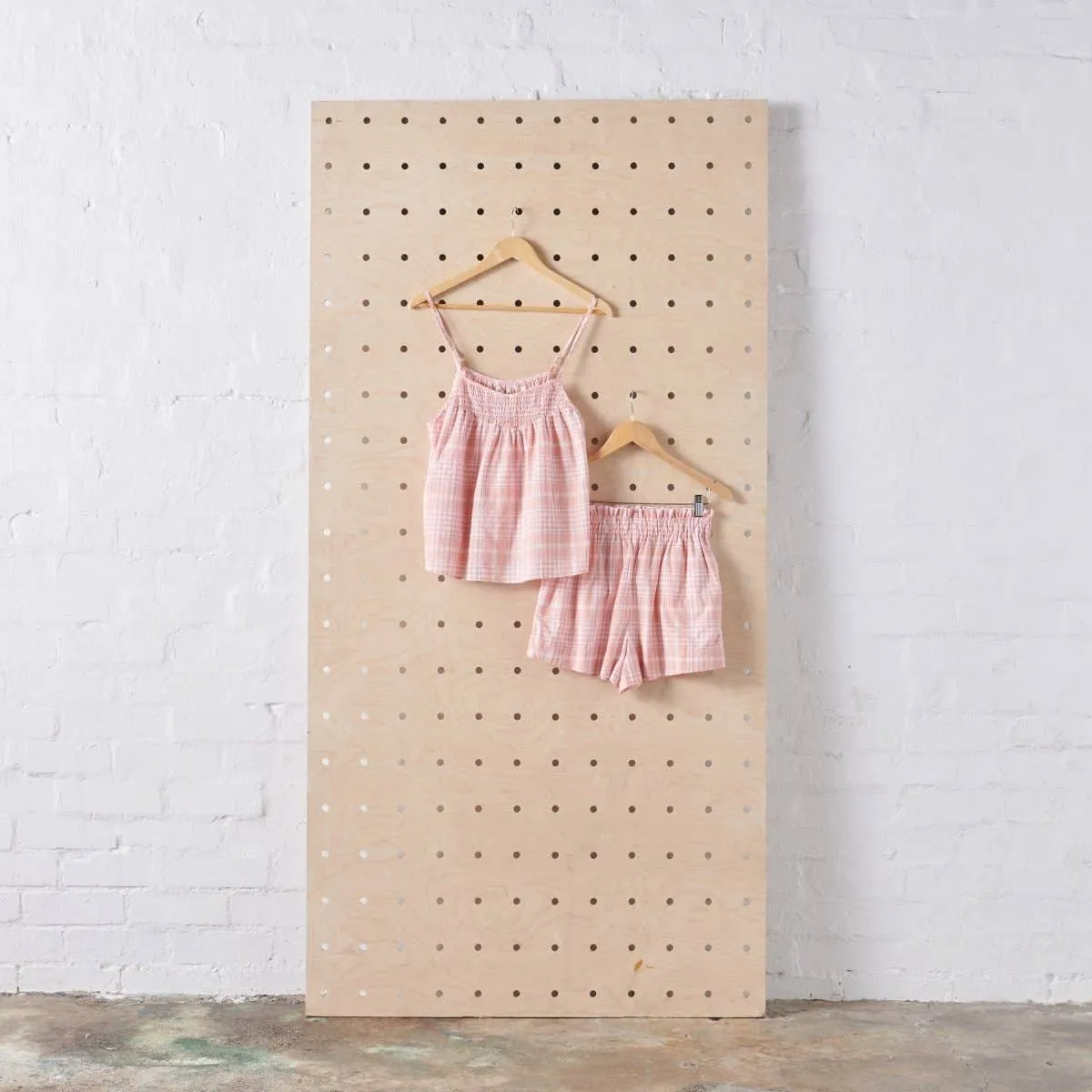 Linen Sets | Peach Tartan