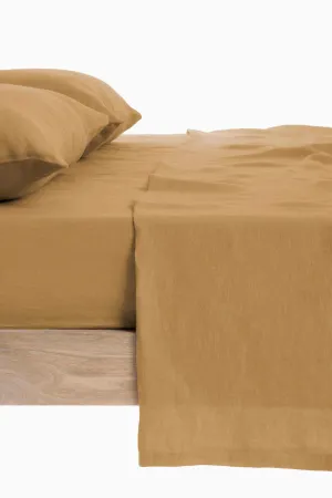 Linen Slumber Solid Sheet Sets-Dusty Gold