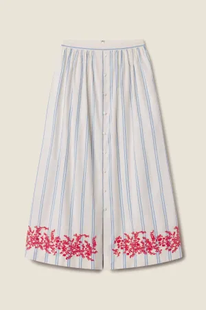 Lisette Skirt - Cerulean Stripe