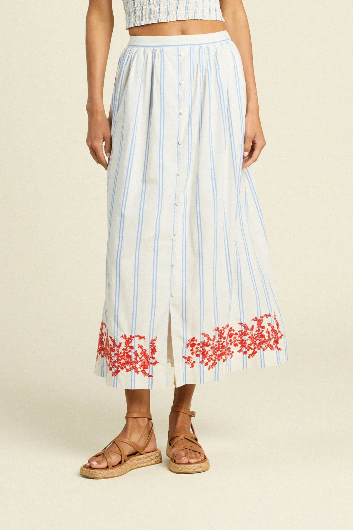 Lisette Skirt - Cerulean Stripe