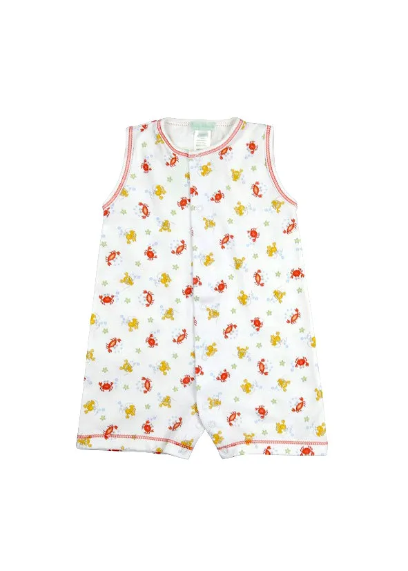 Lobster and Crabs and sun hat set  Baby Boy Sleeveless Romper