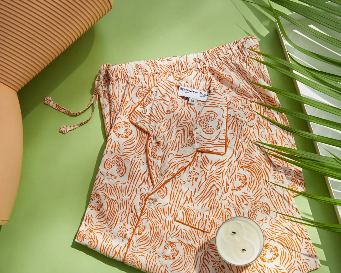 Long Pajama Sets - Tiger Stripes