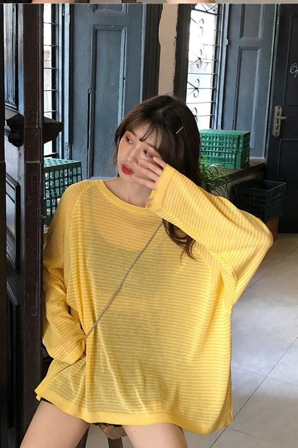 Long Sleeve Casual Striped Thin Shirts