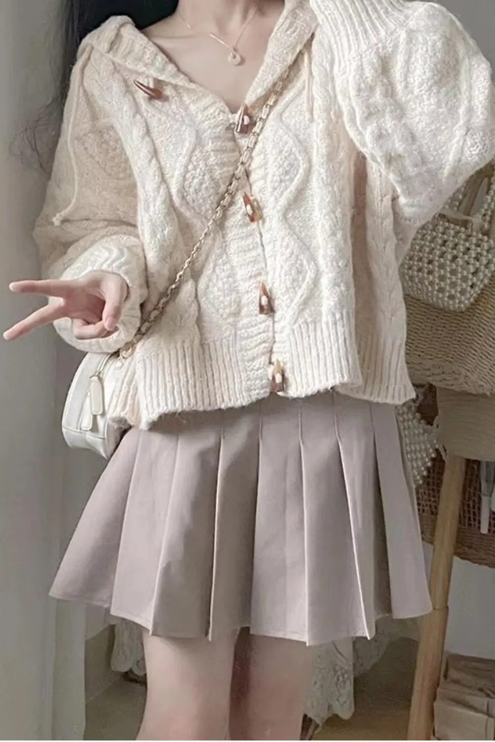 Loose Sweet Knitted Hooded Sweater