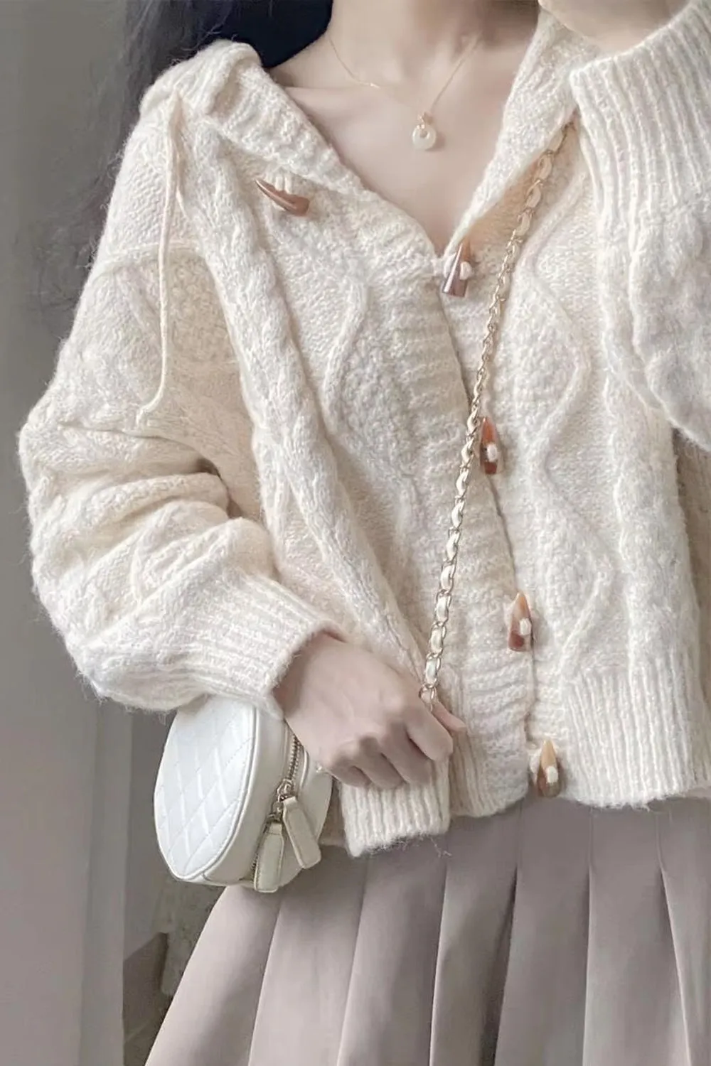 Loose Sweet Knitted Hooded Sweater