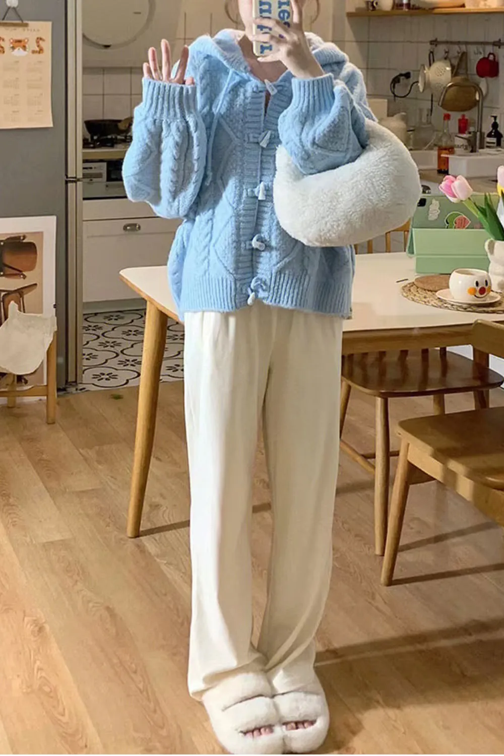 Loose Sweet Knitted Hooded Sweater