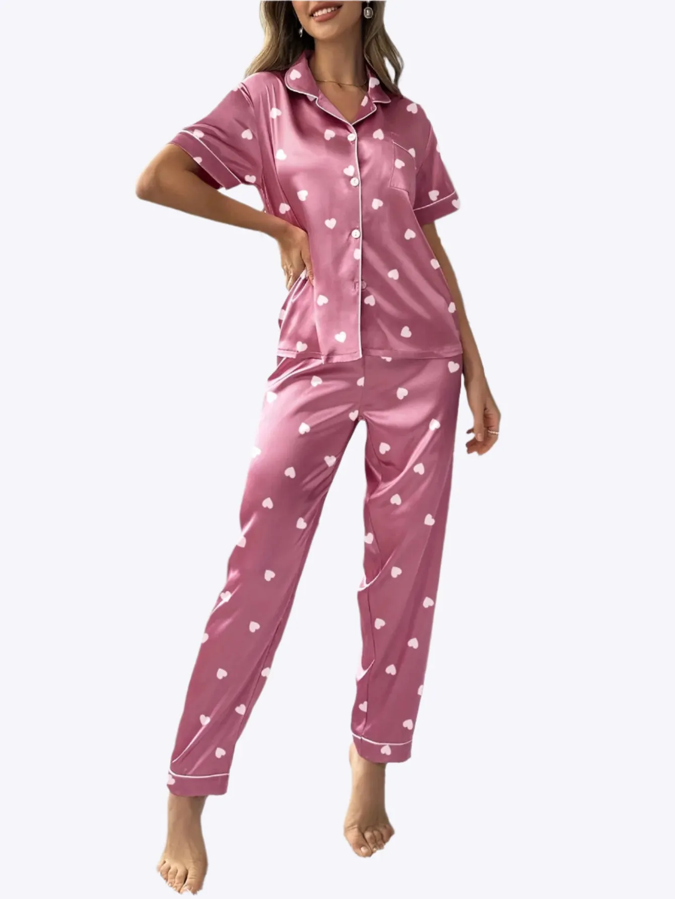 Loretta - Luxurious Satin Finish Woman's Pyjama Set