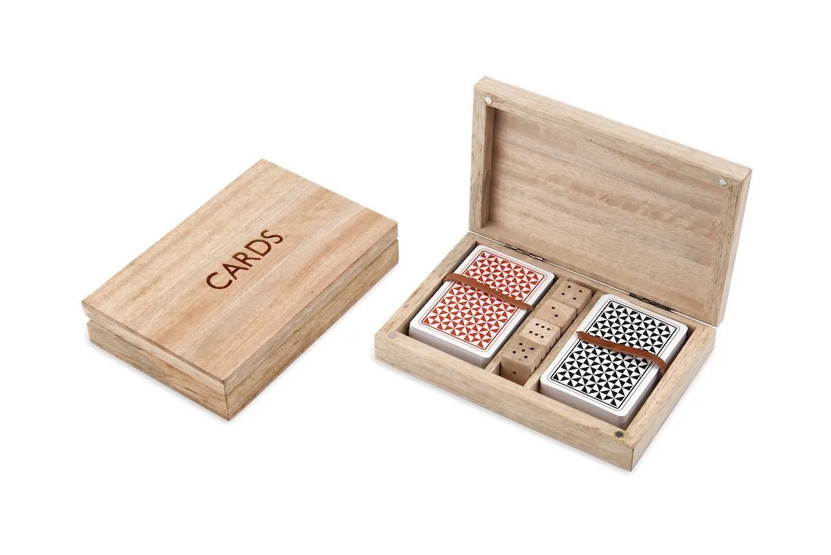 Mango Wood Card & Dice Set