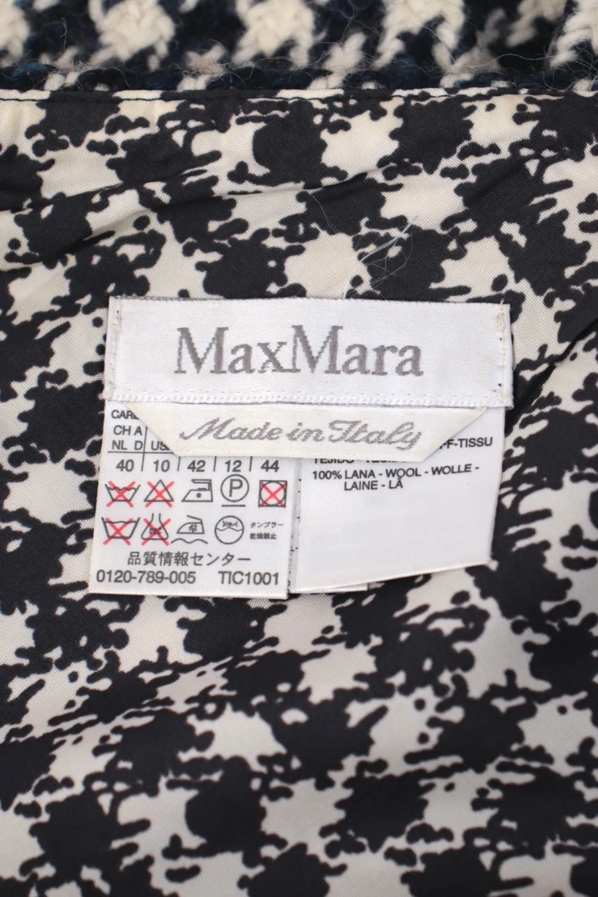 Max Mara Wool Houndstooth Skirt