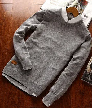 Men Classical Polo Sweater Man Causal Long Sleeve Cotton O Neck Spring Autumn Winter Pullovers Plus Size Knitwear