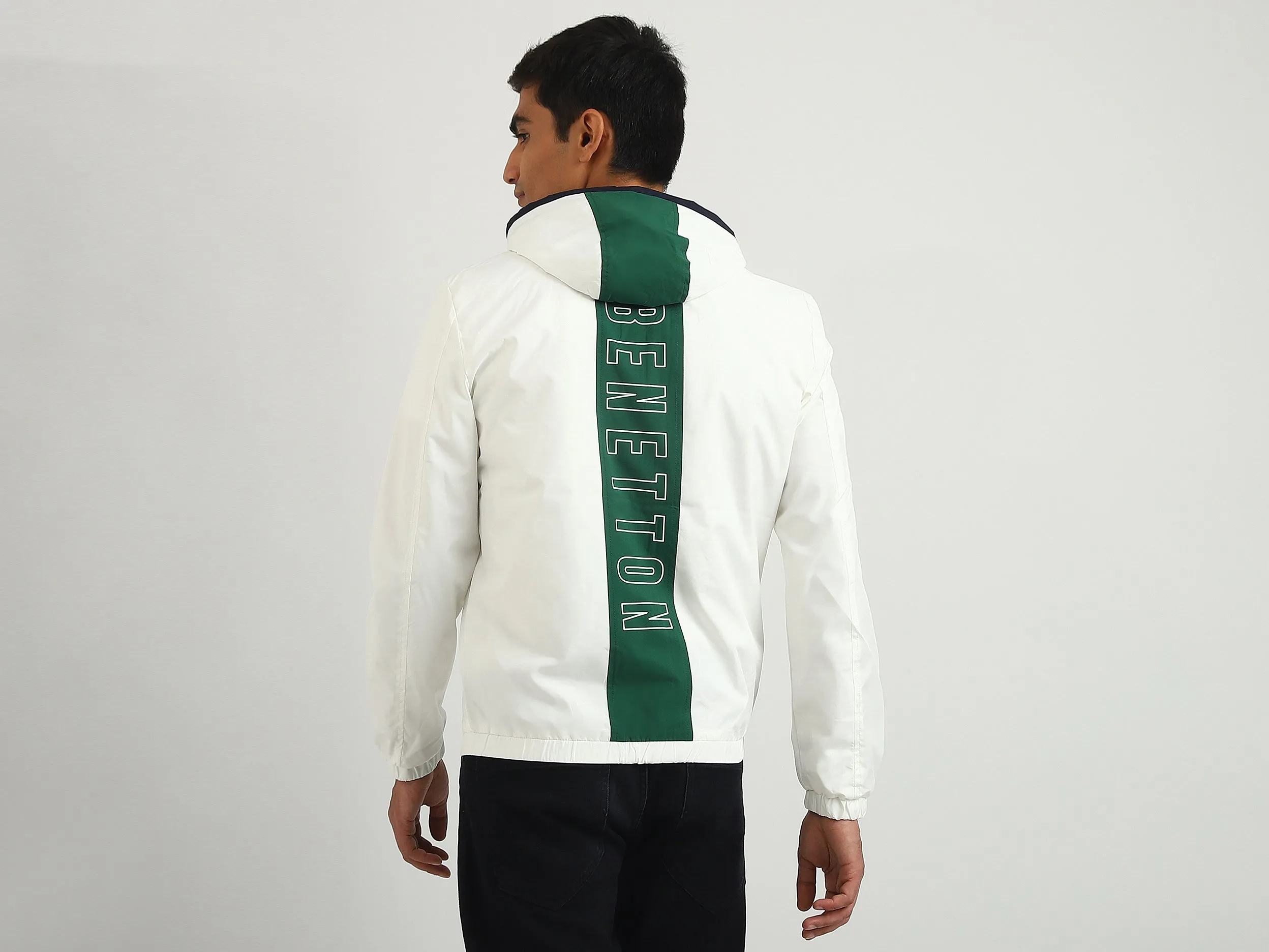 Men Solid Hooded Jacket