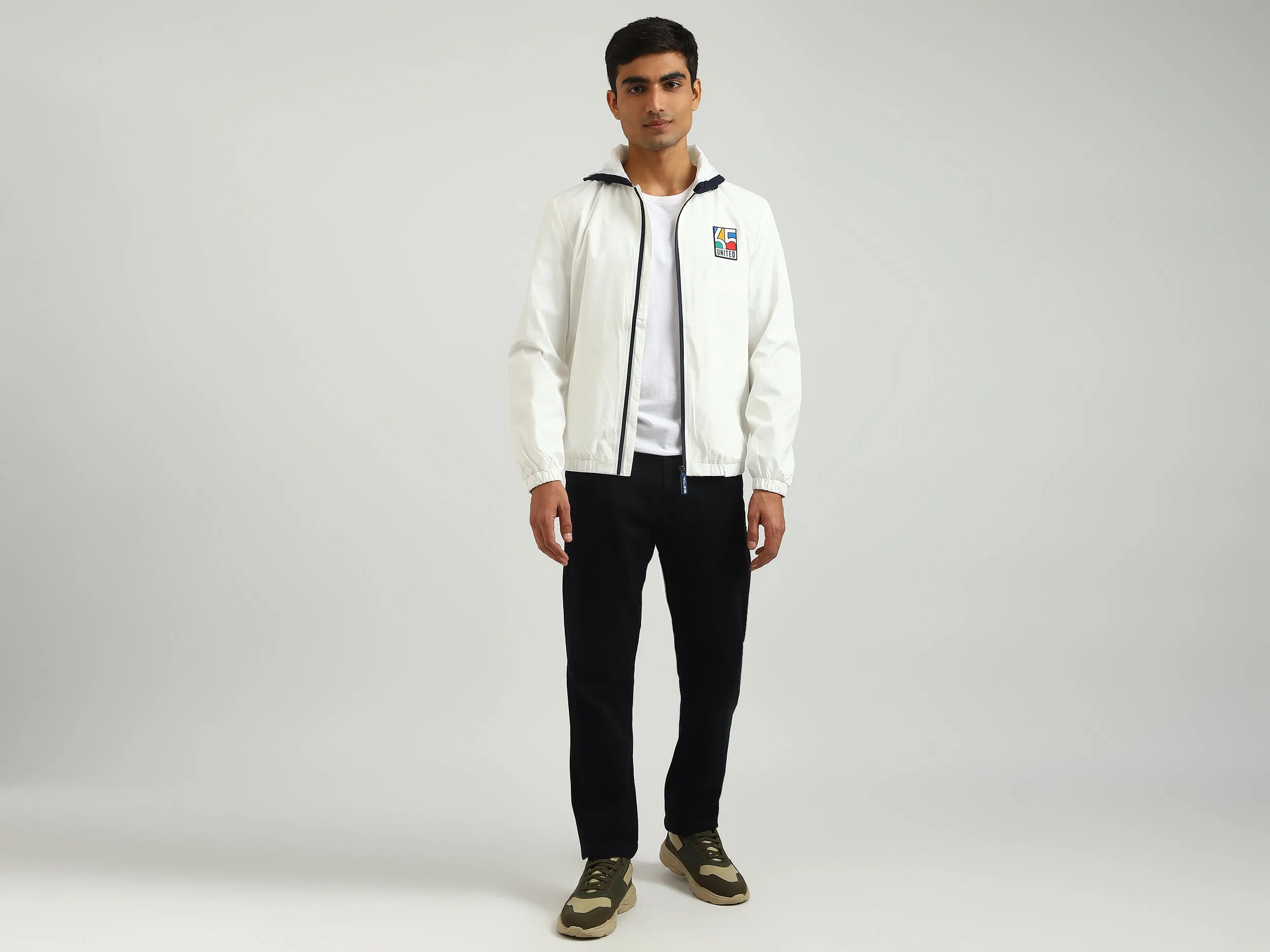 Men Solid Hooded Jacket