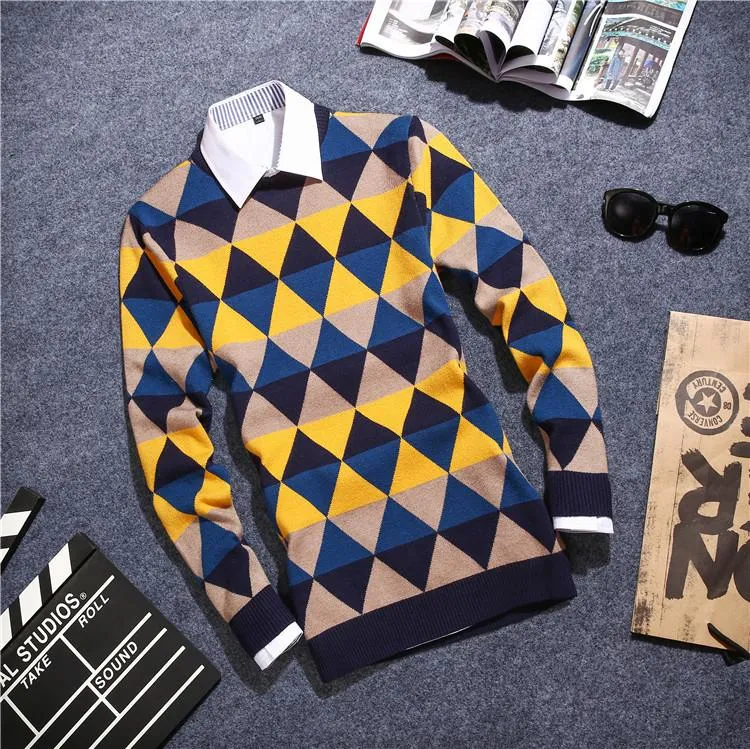 Men's Argyle Plaid Pullover