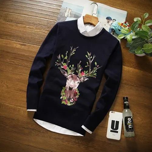 Men's Cashmere Deer Pullover