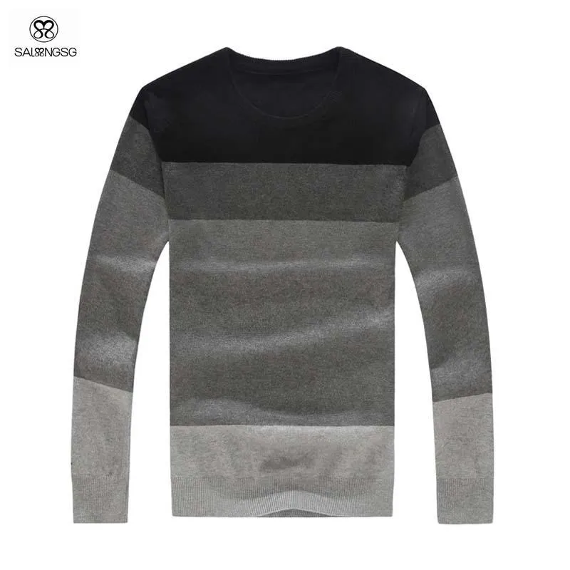 Men's Luxury Striped Pull Over Up To 4XL