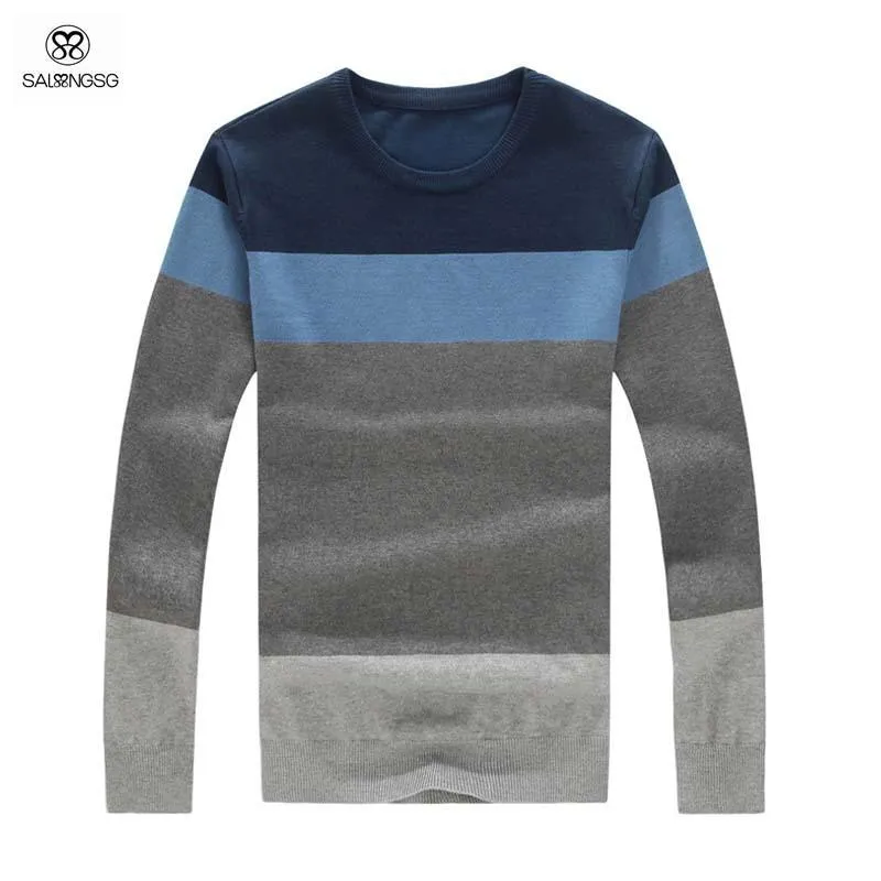 Men's Luxury Striped Pull Over Up To 4XL